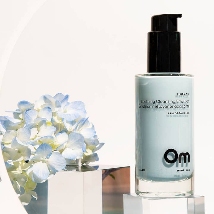 Om Organics Skincare - Wholesale Facial Cleanser - Blue Azul Soothing Cleansing Emulsion3