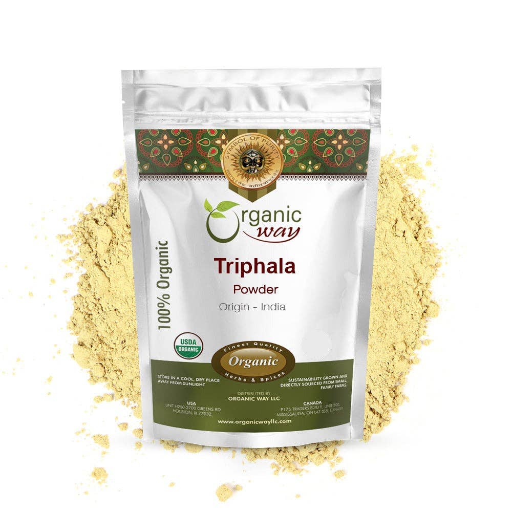 Organic Way LLC – wholesale Protein/superfood powder – Triphala Herbal Powder - Amla, Haritaki & Bibhitaki Formula | Kosher & USDA Certified | Vegan, Non-GMO & Gluten Free | Tested for Heavy Metal and Purity | 100% Raw from India0