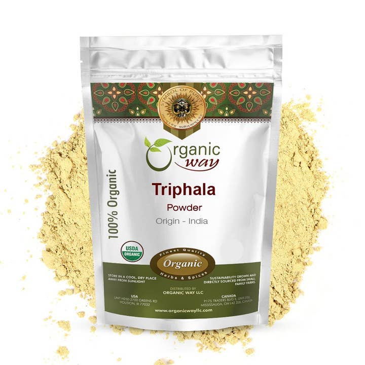Organic Way LLC – wholesale Protein/superfood powder – Triphala Herbal Powder - Amla, Haritaki & Bibhitaki Formula | Kosher & USDA Certified | Vegan, Non-GMO & Gluten Free | Tested for Heavy Metal and Purity | 100% Raw from India0