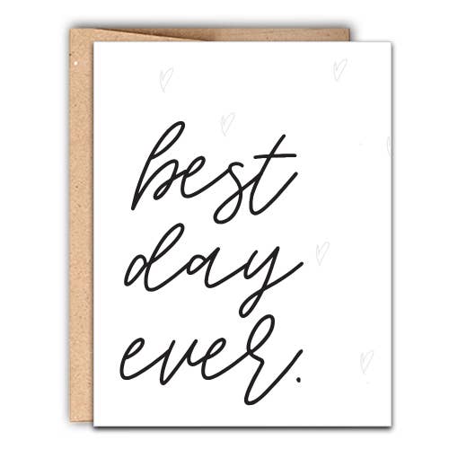 Best Day Ever Letterpress Wedding Card for wholesale by Stack Paper Press
