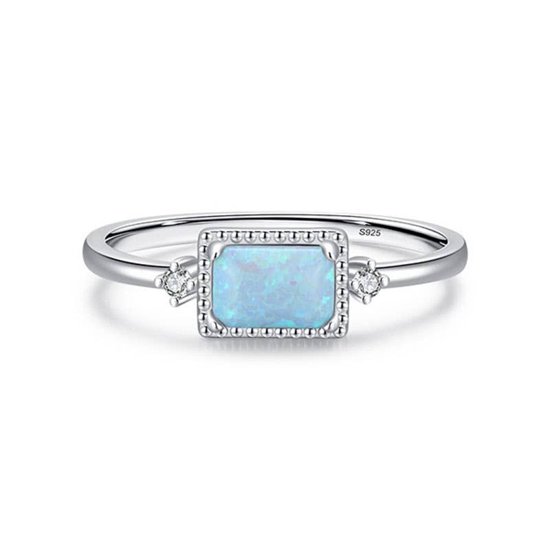 Gioiellin - S925 Silver Jewelry – wholesale Jewellery set – S925 Sterling Silver High-grade Opal Earrings and Ring Set0