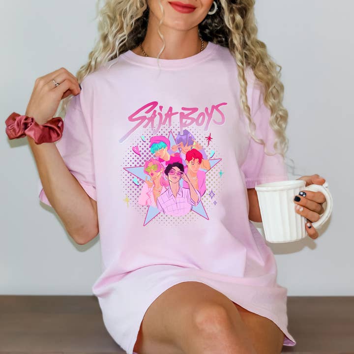 Saja Boys- K-Pop Demon Hunters Pink Tee for wholesale by Dreamy Days Co.