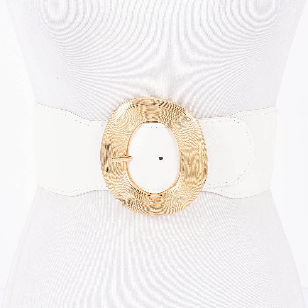 3AM BY H&D ACCESSORIES - Wholesale Belt - Women's - Wide Metal Round Buckle Stretch Belt6