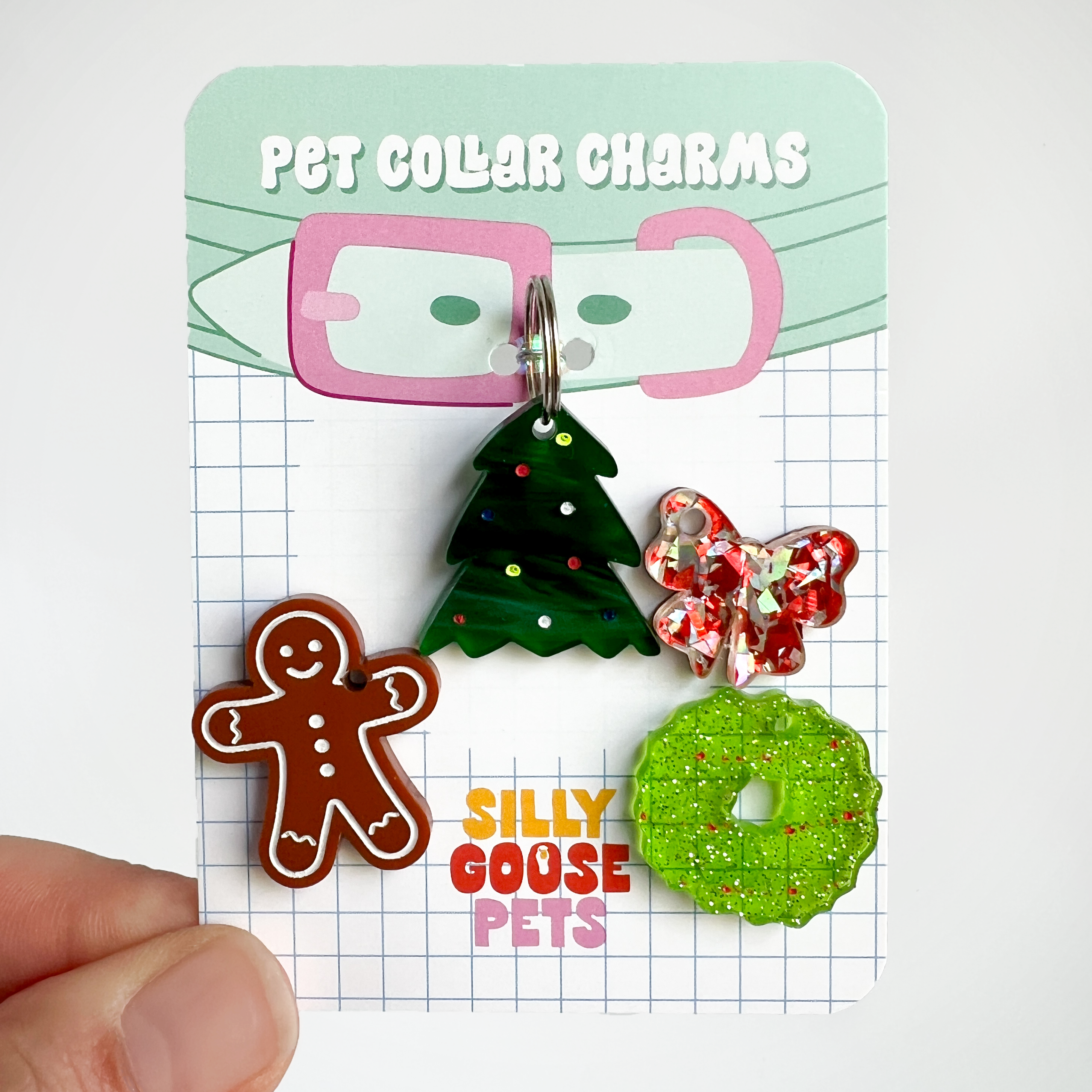 Silly Goose Pets - Wholesale Pet Collar Charm - Cat/Dog - Christmas Pet Collar Charm Set2