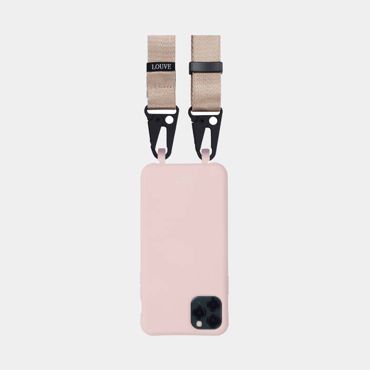 Capa Rosa Dusty + Lanyard Latte Love Nude por atacado de Louve Collection