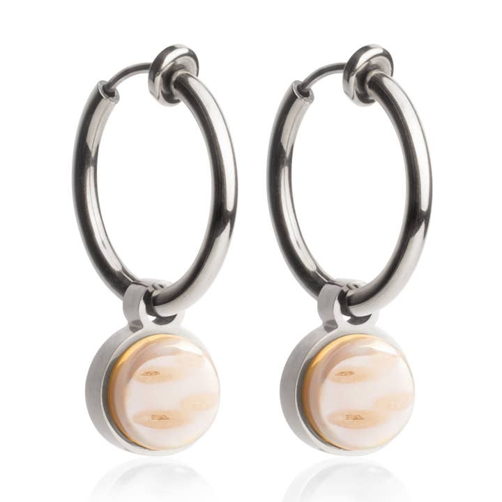 Pinzas Mix & Match con colgante • plata/albaricoque • 18 mm para venta al por mayor de ALEXASCHA