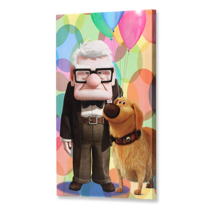 Open Road Brands, LLC - Wholesale Wall Sign - Disney Pixar Up Carl & Doug Balloons Canvas Wall Decor