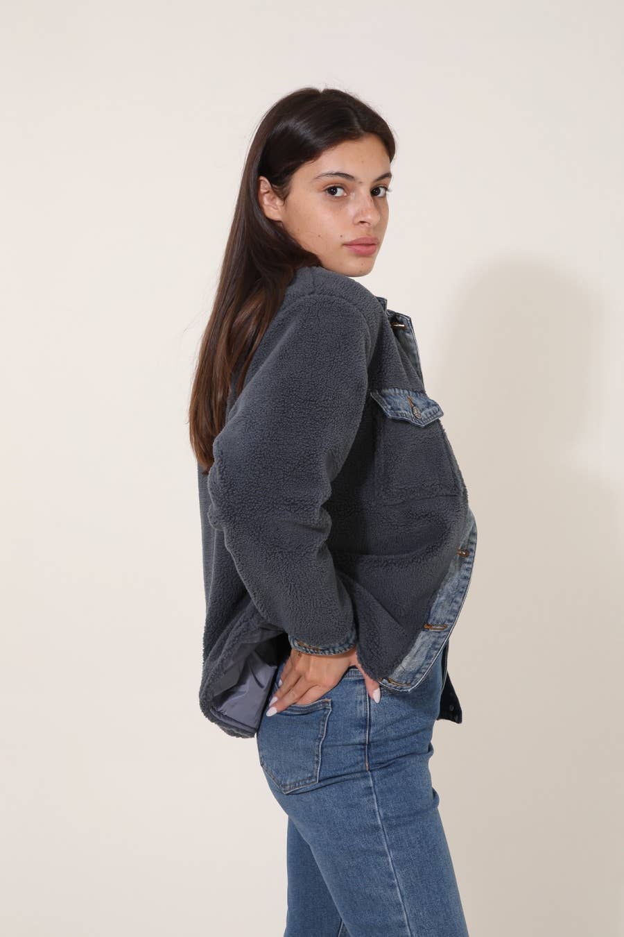 Attrait Paris – wholesale Päls/fuskpäls - Dam – Jeanrock med kort päls i bi-material18