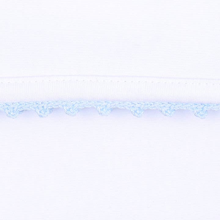 Magnolia Baby - Wholesale Jumpsuit - Baby - Baby Joy Footie with Blue Crochet Trim