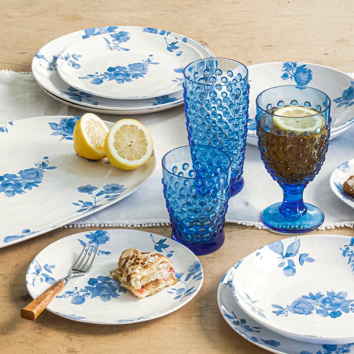 Abode Homewares by TarHong - Wholesale Platter - Cottage Blue Floral Platter,Small, 12.9”x 6.9”. 50% off2