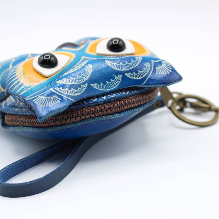 Sunflower Handmade leather inc – Großhandel Wristlet Bag – Leder-Eulen-Handgelenktasche Münzgeldbörse9