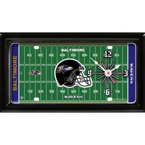 Baltimore Ravens Field Clock for wholesale by Good Tymes Enterprises Inc