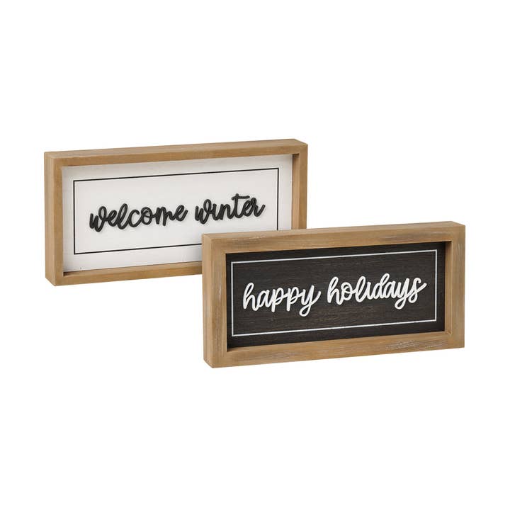 FR-3545 - Holidays/Winter Christmas Framed Sign (Reversible) for wholesale by Collins Painting & Design
