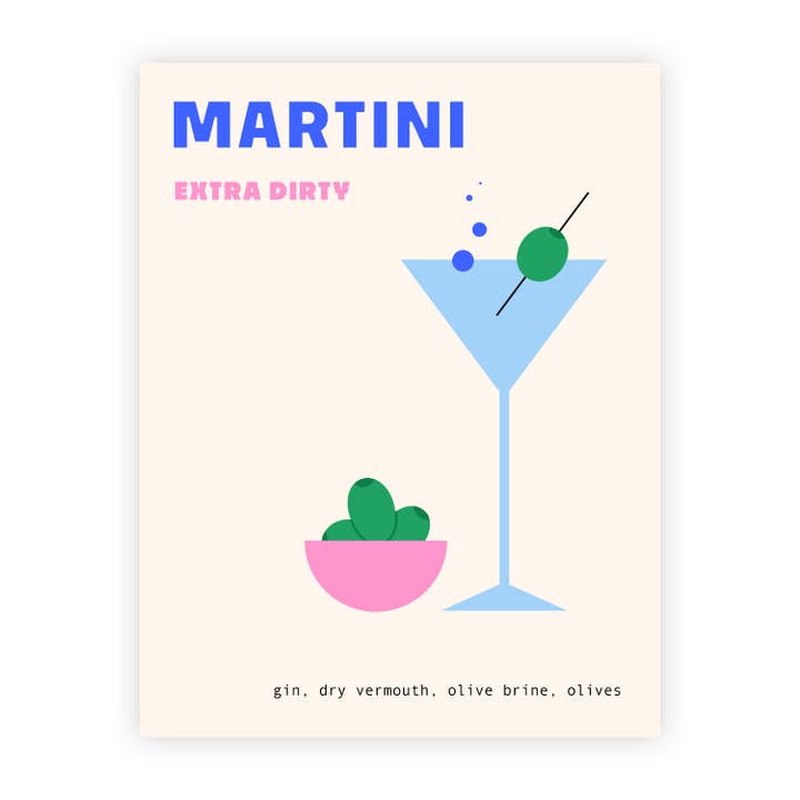 Martini Print for wholesale by Laura Supnik