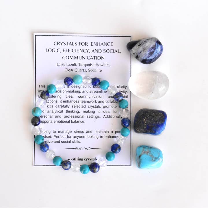 Soothing Crystals - Wholesale Spiritual Stone/Crystal - Enhance Logic, Efficiency, Social, Communication Crystal Kit