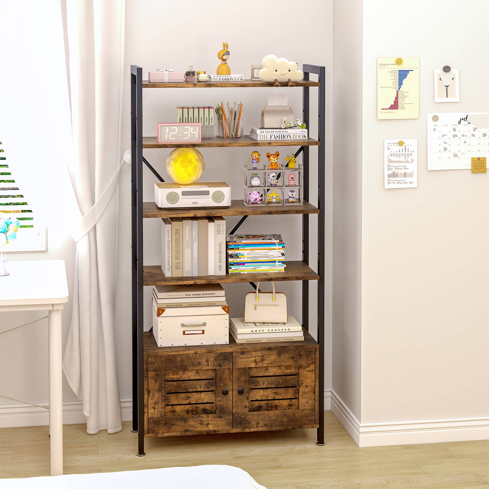 Three Star IM/EX Inc. - Wholesale Bookcase - 27X12X56 BRWN 4 SHELF CABINET1