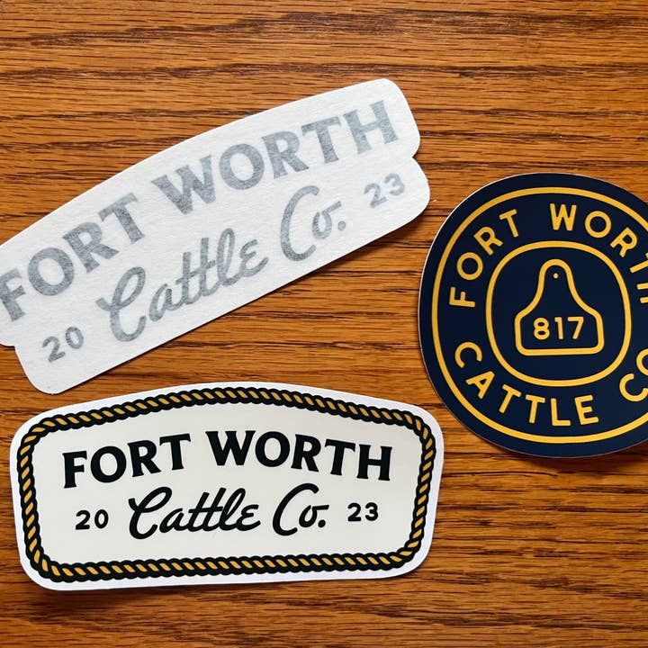 Paquete de Pegatinas FWCC para venta al por mayor de Fort Worth Cattle Co.