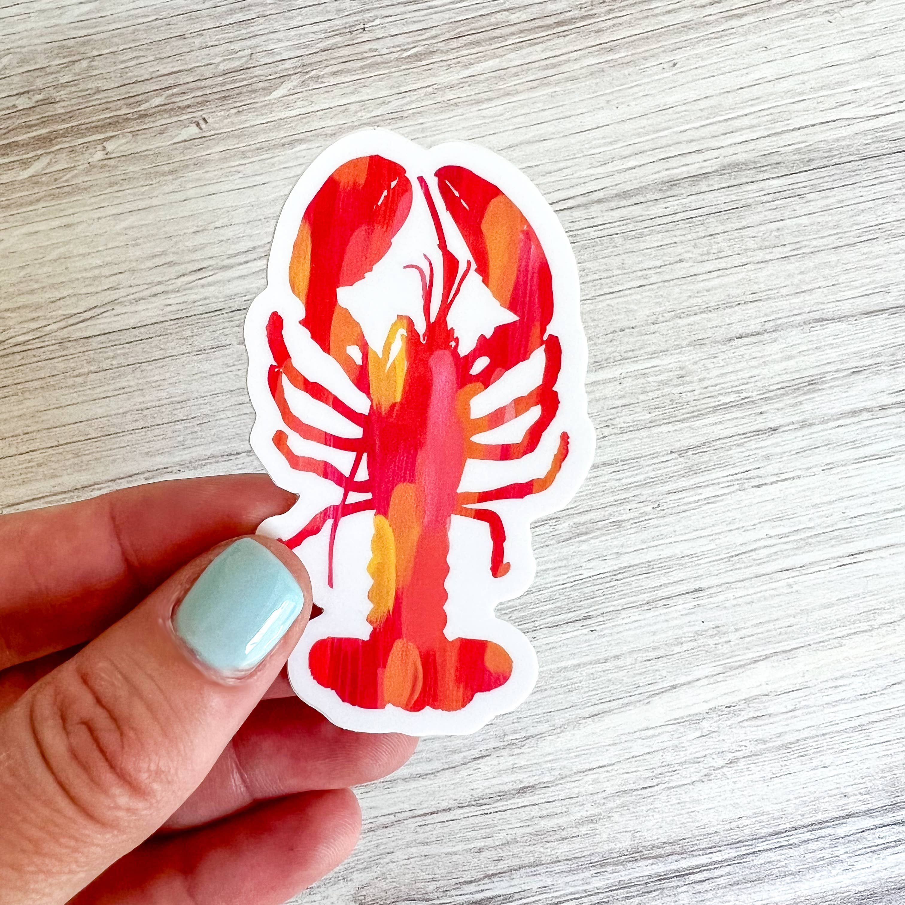 Gert & Co - Wholesale Sticker - Red and Yellow Lobster Sticker, 1.75" x 3" | Maine Sticker1