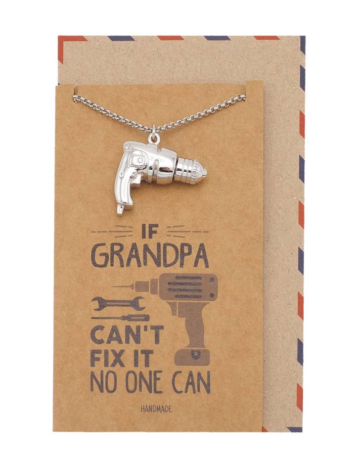 Holemaker Power Drill Cremation Pendant Necklace, , Daddy Da for wholesale by Quan Jewelry