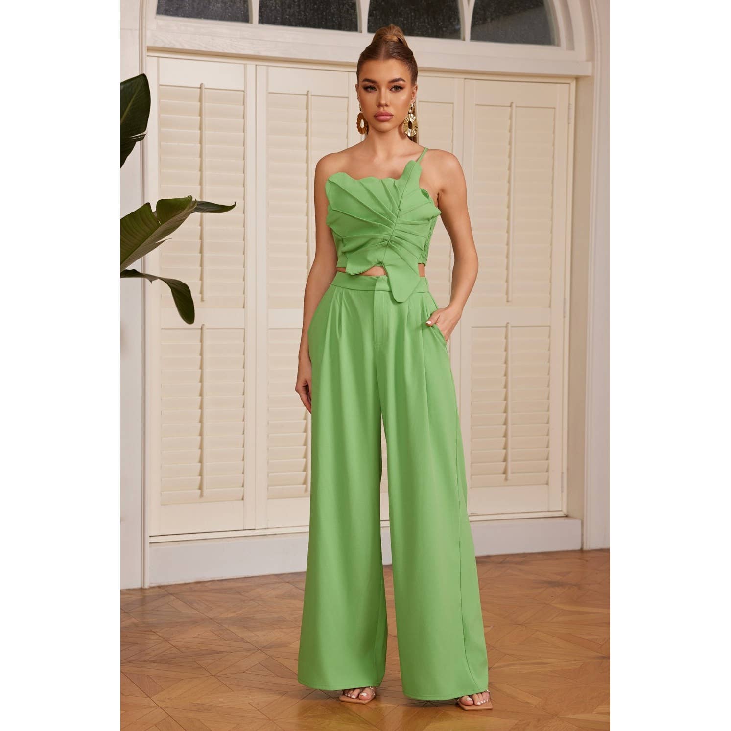 Chicways – Engroshandel Top- og buksesæt (IKKE Loungewear) - Dame – Ensfarvet matchende buksesæt0