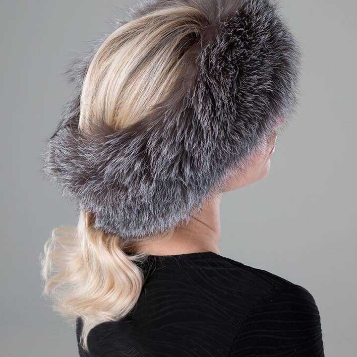 Fox Fur Headband/Scarf with Velcro Closure for wholesale by Surell