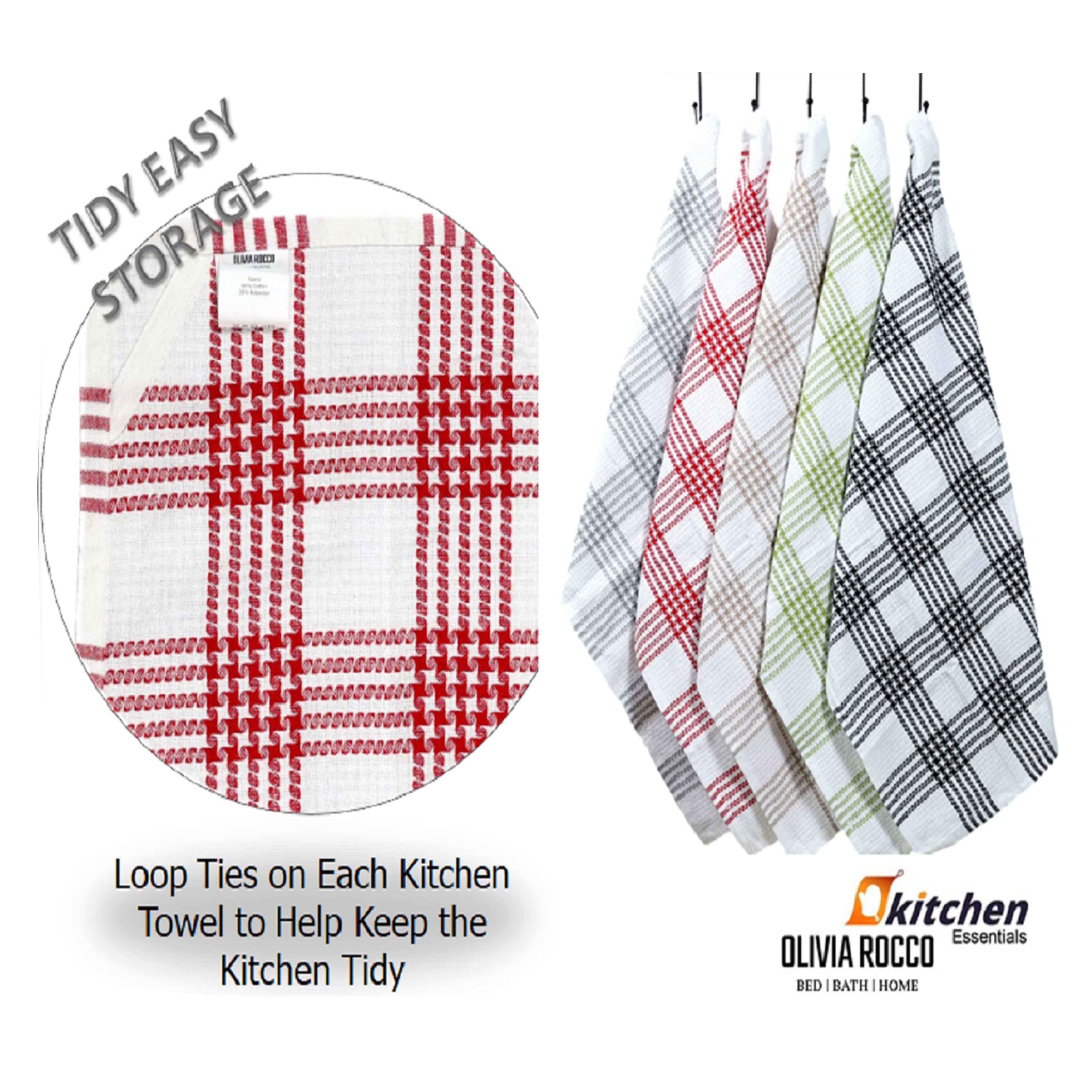 ASSORTED Pack of 5 Houndstooth Tea Towels for wholesale on Faire3