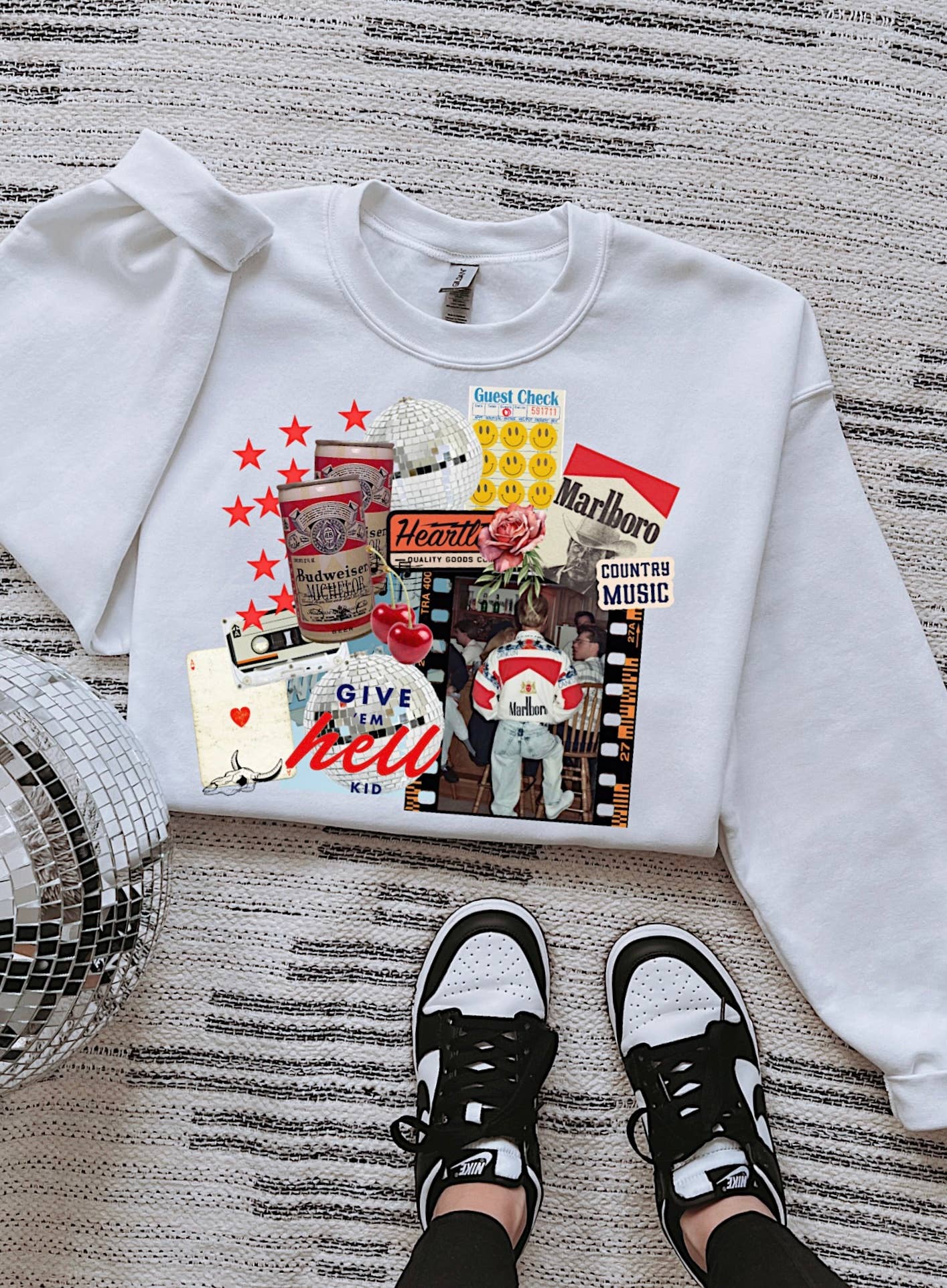 Gunpowder and Glam Boutique - Wholesale Graphic Sweatshirt - Women's - Give 'Em Hell Collage Tee or Crewneck1