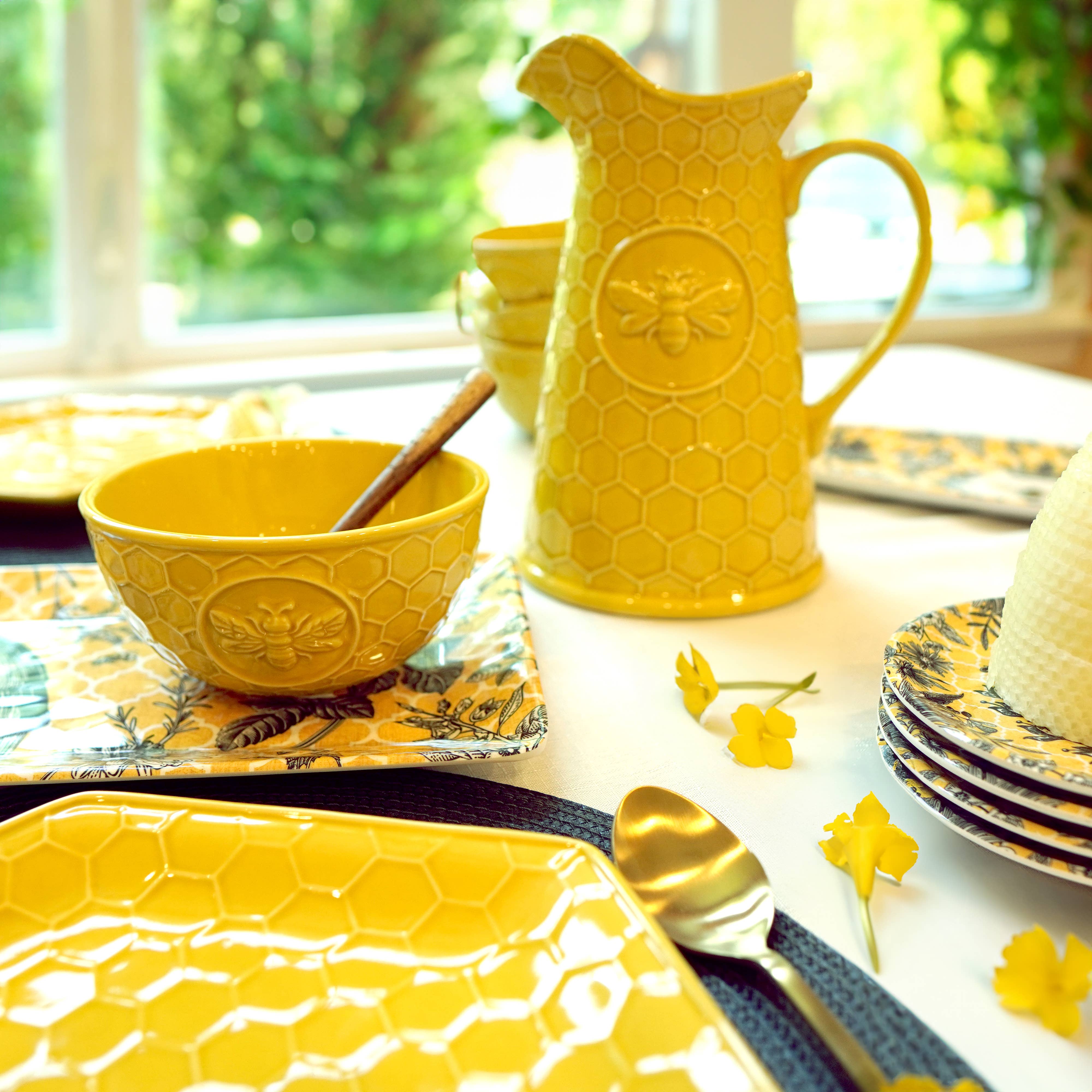 Certified International - Wholesale Pitcher - French Bees Embossed Honeycomb Pitcher 2.75 qt.4