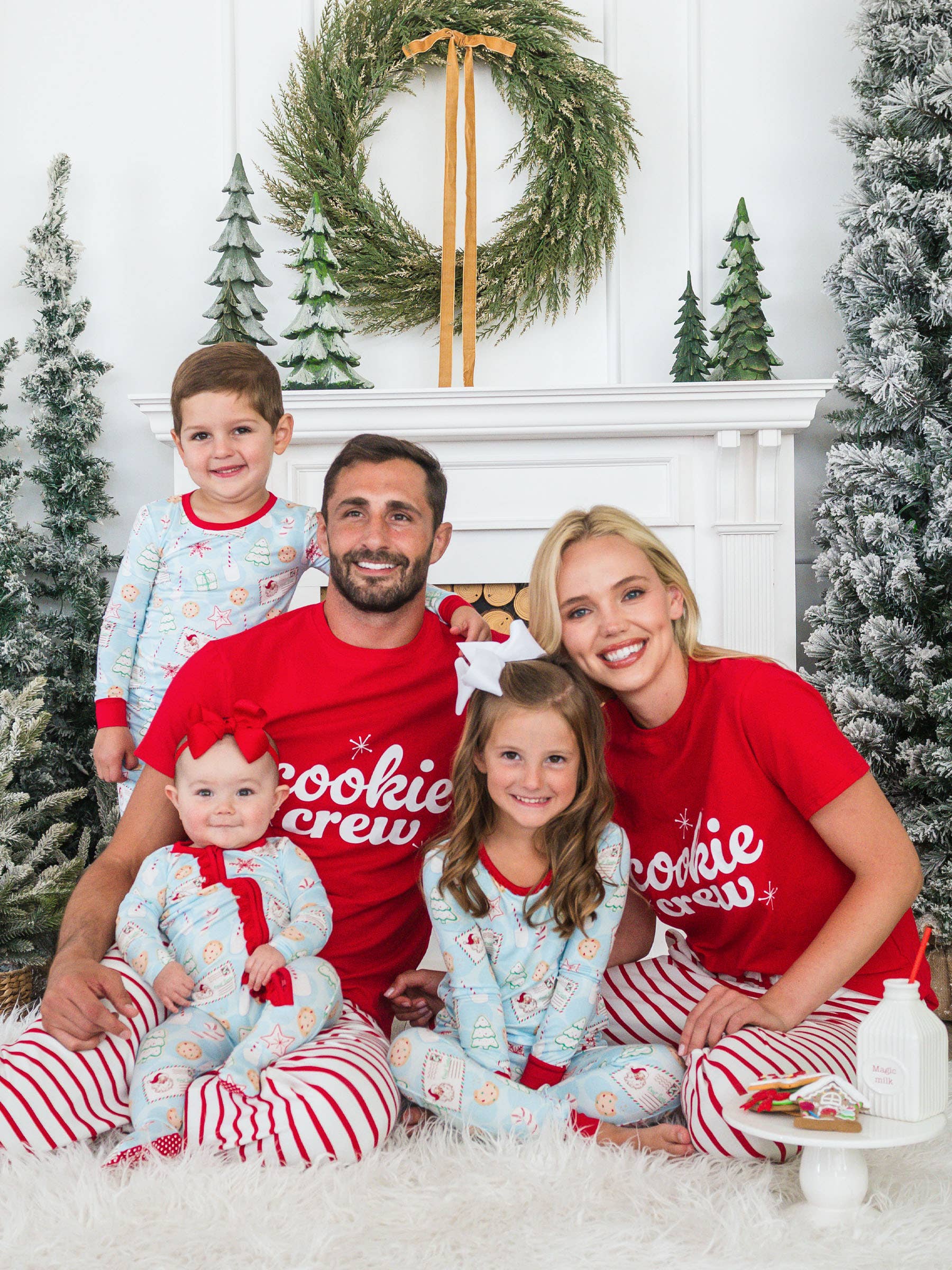 Blue SoftSnooze™ Kids Bamboo Viscose Santa Sweets Long Sleeve Pajama Set for wholesale on Faire1