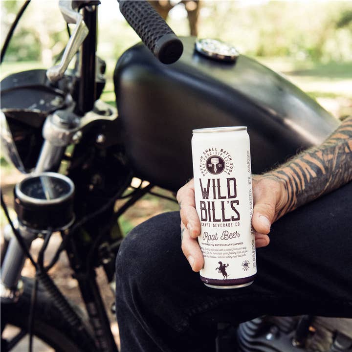 Wild Bill’s Craft Beverage Co. - Wholesale Soda/Carbonated Drink - Root Beer - Premium Cane Sugar Soda, 12-Pack, Cans