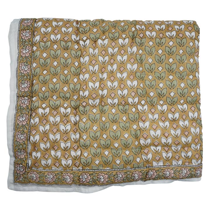 Fabdivine - Wholesale Quilt - Unique Block Print Cotton Warm Throw Quilt Blanket -QUILT -72