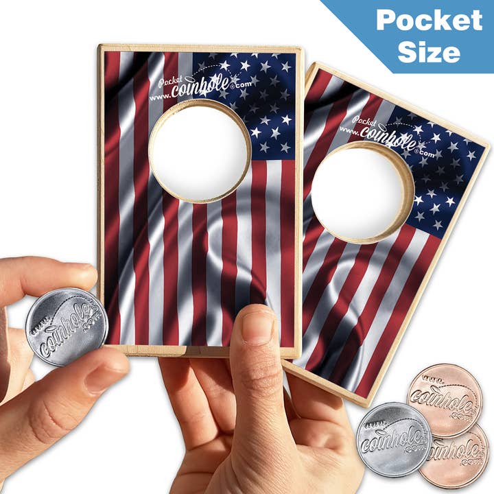 American Flag POCKET Coinhole® for wholesale by Coinhole