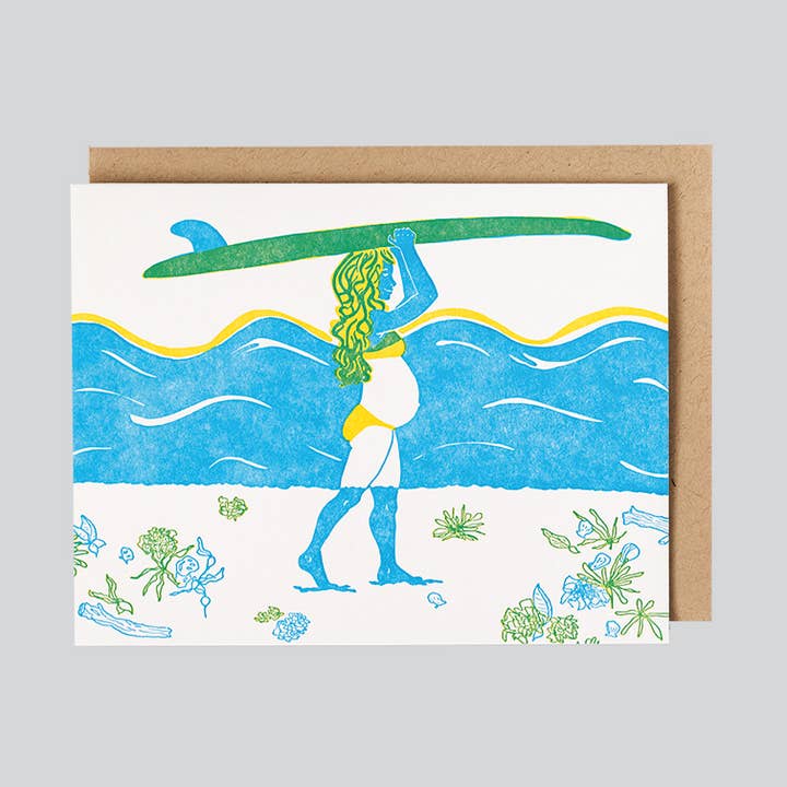 Surfer Mama Gravid Kort for engroshandel hos folio press & paperie