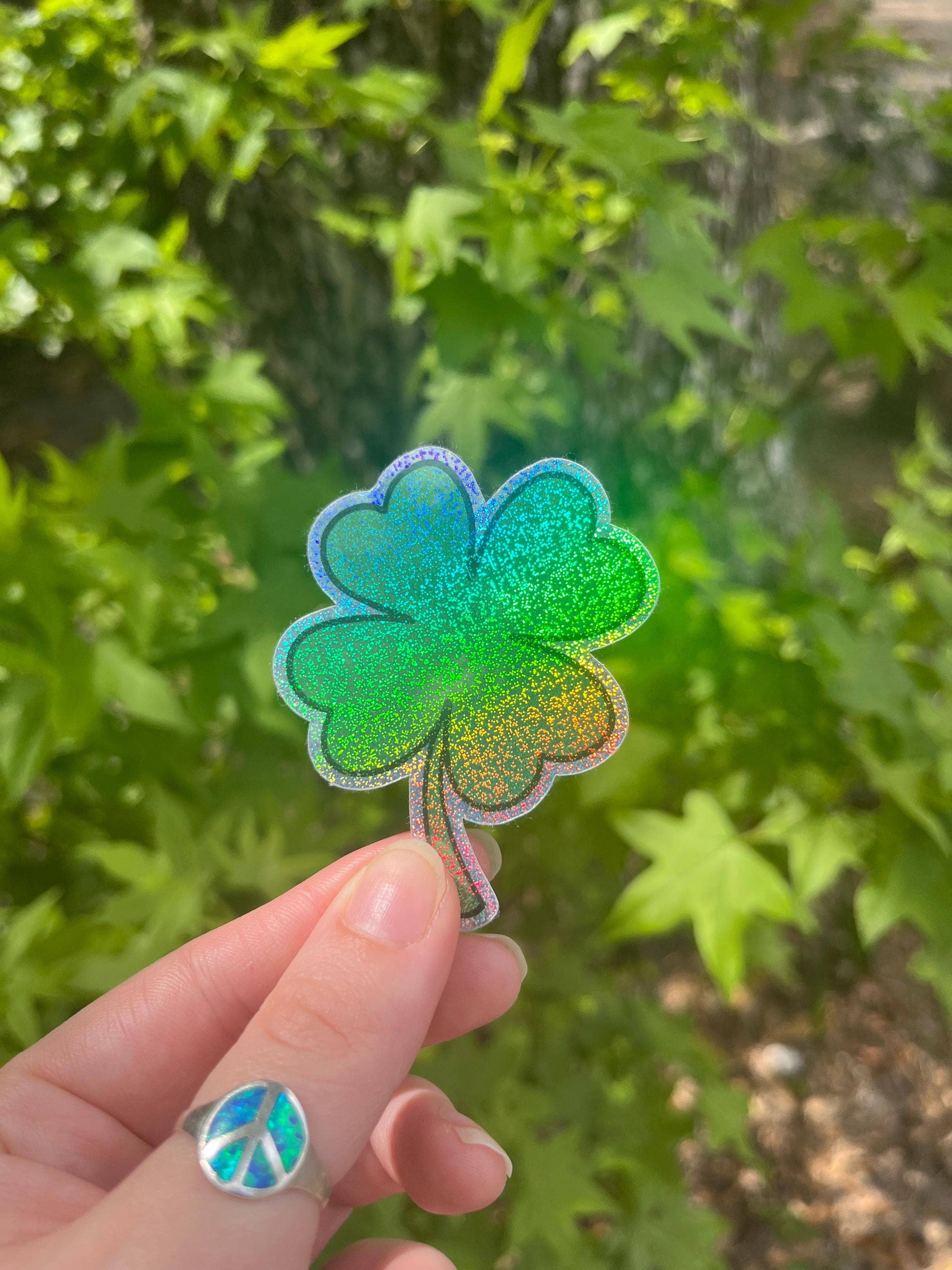 TTN Stickers - Wholesale Sticker - Iridescent Four-Leaf Clover Die Cut Vinyl Sticker0