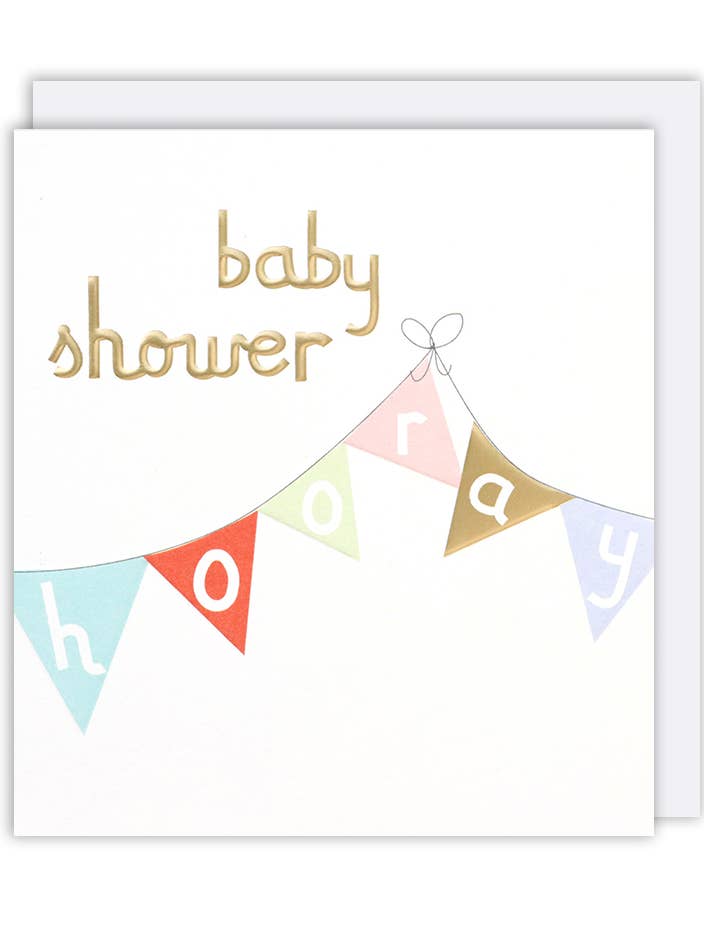 Bunting Baby Card for wholesale by Notes & Queries, Inc.