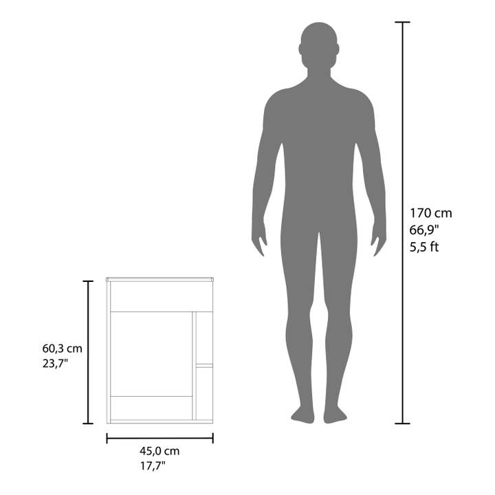 Depot E-Shop - Wholesale Cabinet - Froid Bathroom Vanity, 1 Door, 2 Shelves9