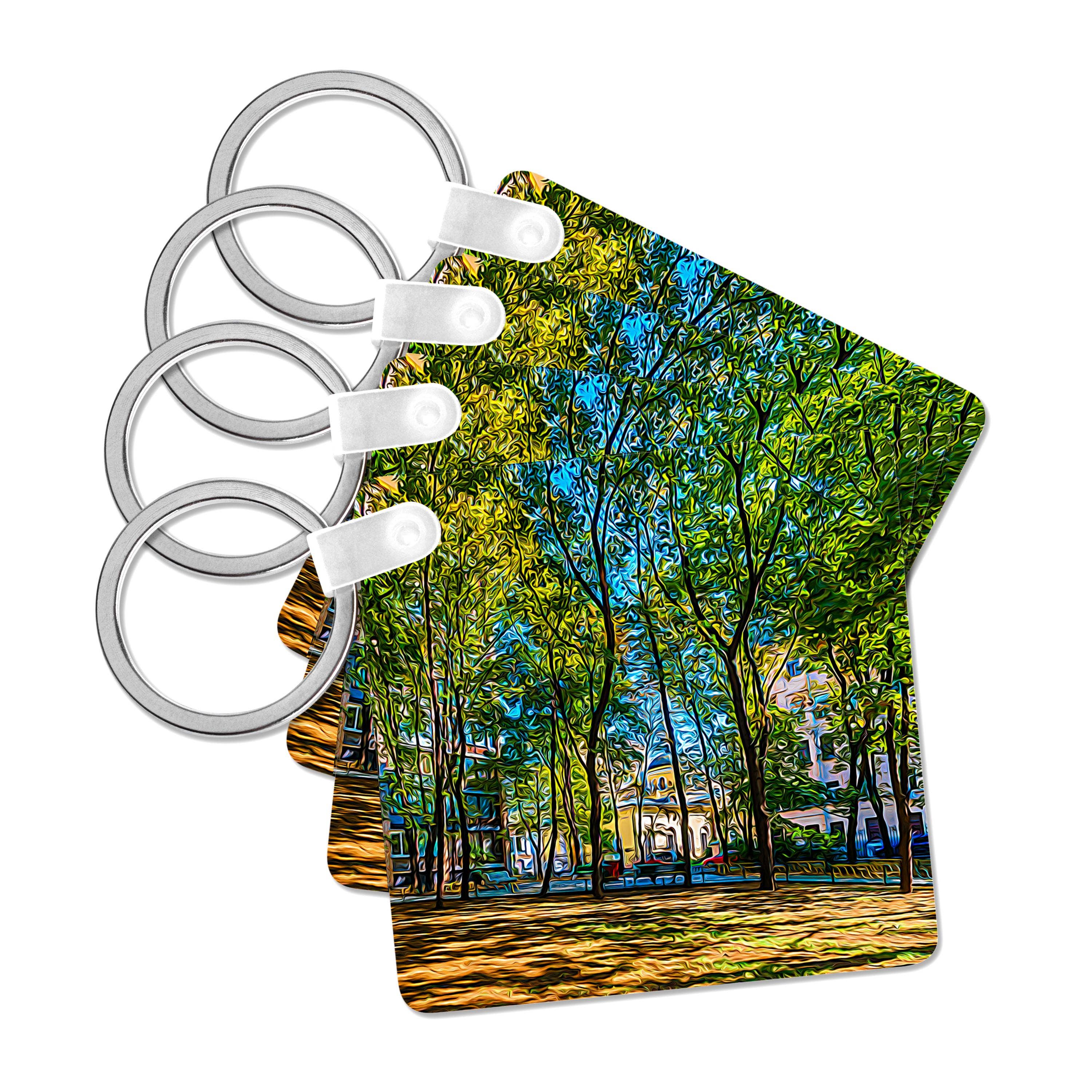 3dRose – wholesale Nyckelring - Unisex – 3dRose, Moskva stadskonst. Liten gård i den gamla gränden, Nyckelring0