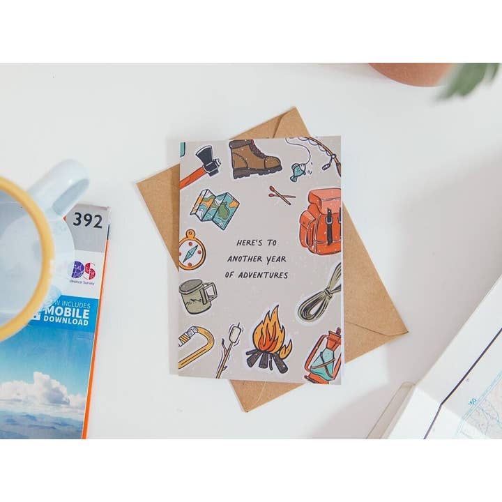 Golden Mountain – wholesale Birthday card – Adventure Anniversary and Birthday Card A61