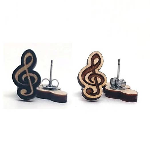 Treble Clef Earrings for wholesale by Unpossible Cuts