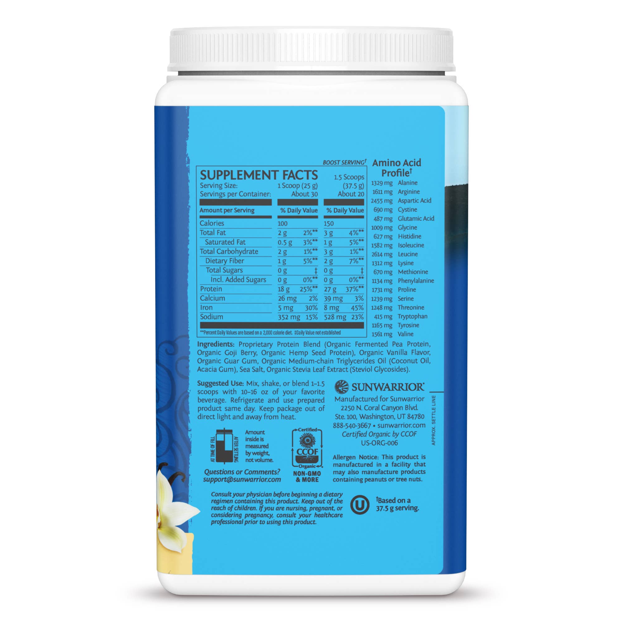 Sunwarrior - Wholesale Protein/Superfood Powder - Warrior Blend Vanilla Protein - Pea Protein Powder3
