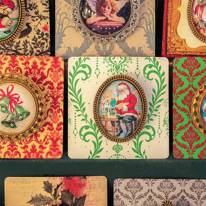 Asunder Bazaar - Wholesale Brooch - 20pc Vintage Christmas Brooches on Cards 3