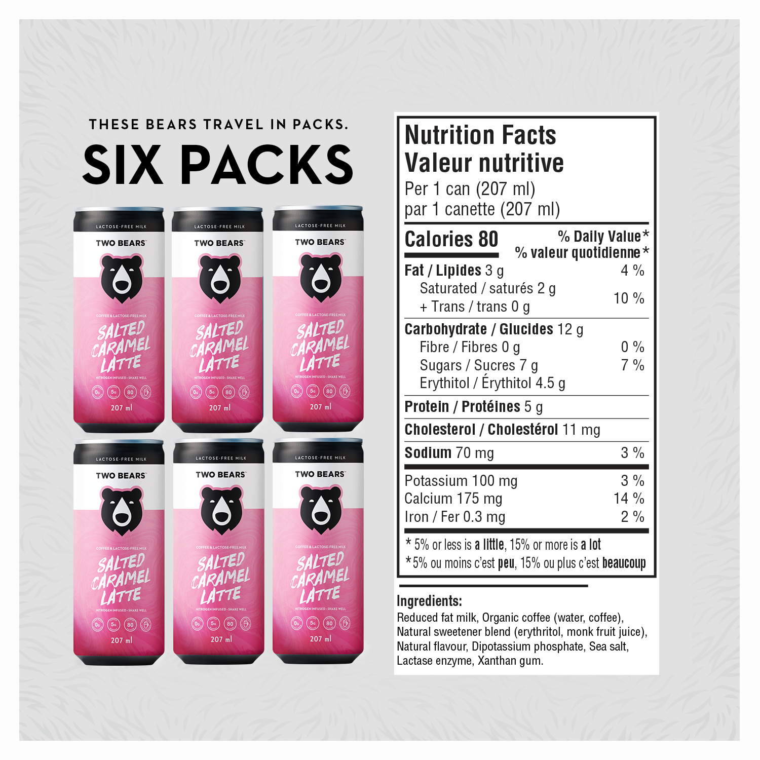 Two Bears – wholesale Iced Coffee/Cold Brew – Lactose-Free Dairy Salted Caramel Latte (207 ml)3