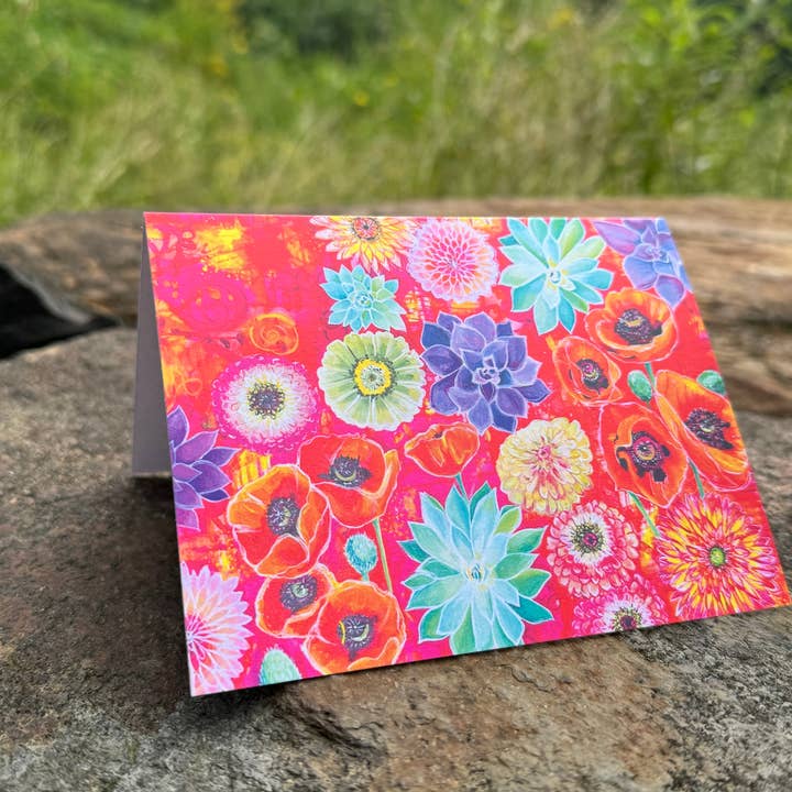 4.25x5.5" Flower Garden Greeting Card for wholesale by Willough Designs