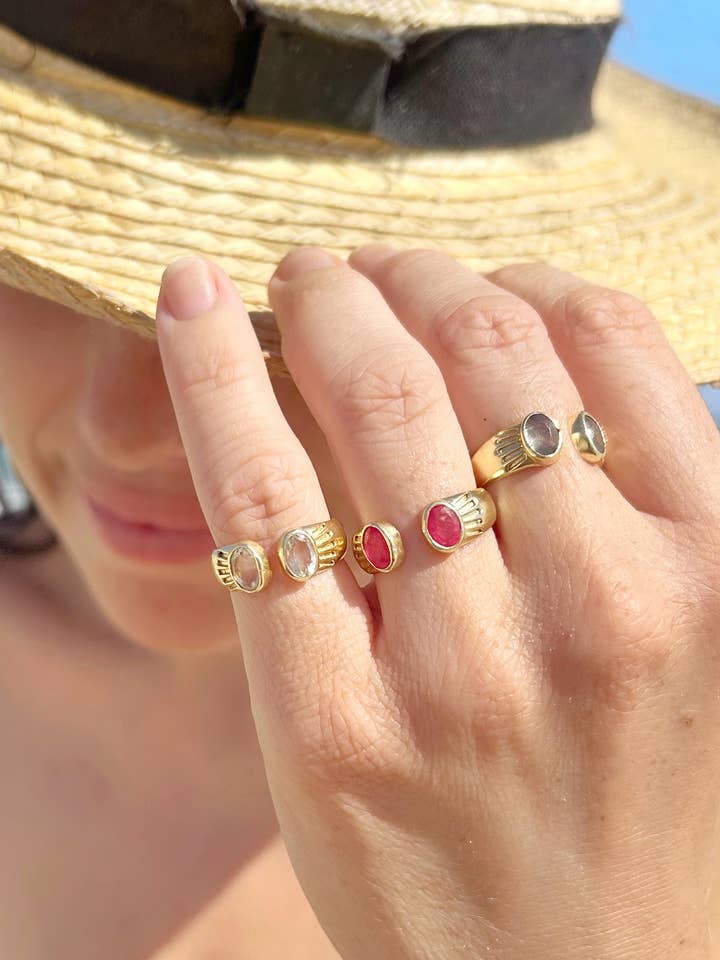 Anello Halo - Labradorite per la vendita all'ingrosso da parte di Malaco