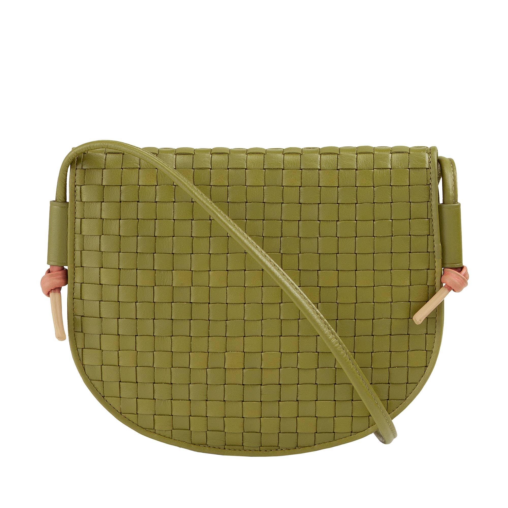 dudu - Wholesale Crossbody Bag - Women's - Dudu Medium Women'S Woven Leather Crossbody Bag Olive green1