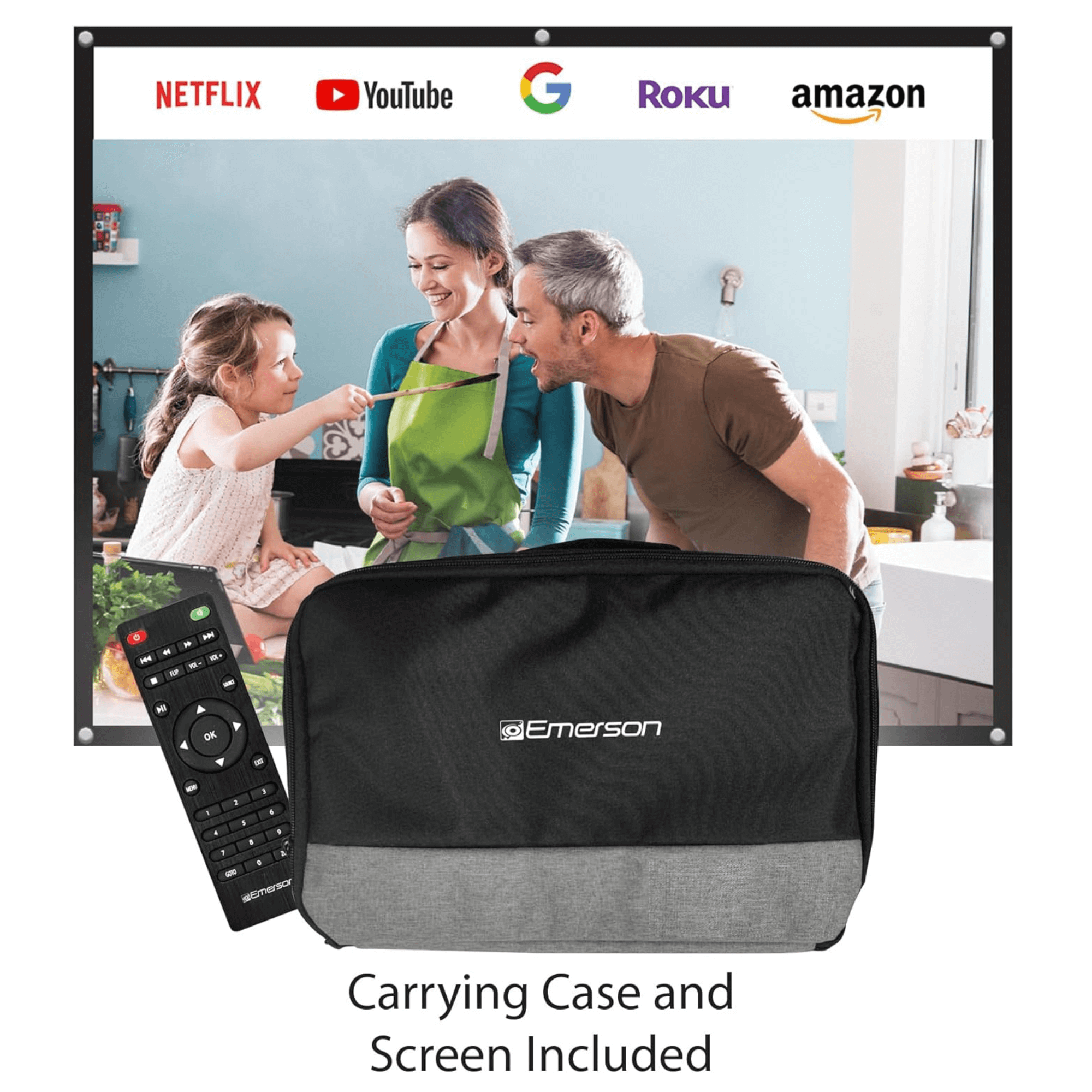 JupiterGear Home - Wholesale Portable Projector - Kids - Emerson Portable Projector with Portable Screen & Carry Case9