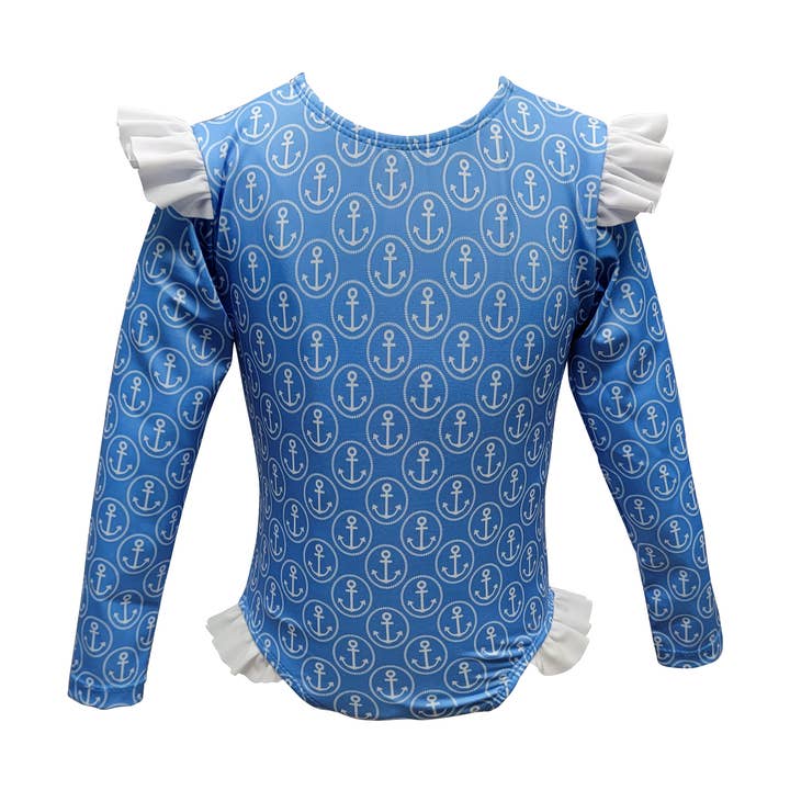 Maillot de bain manches longues imprimé ancre pour la vente par Marco and Lizzy