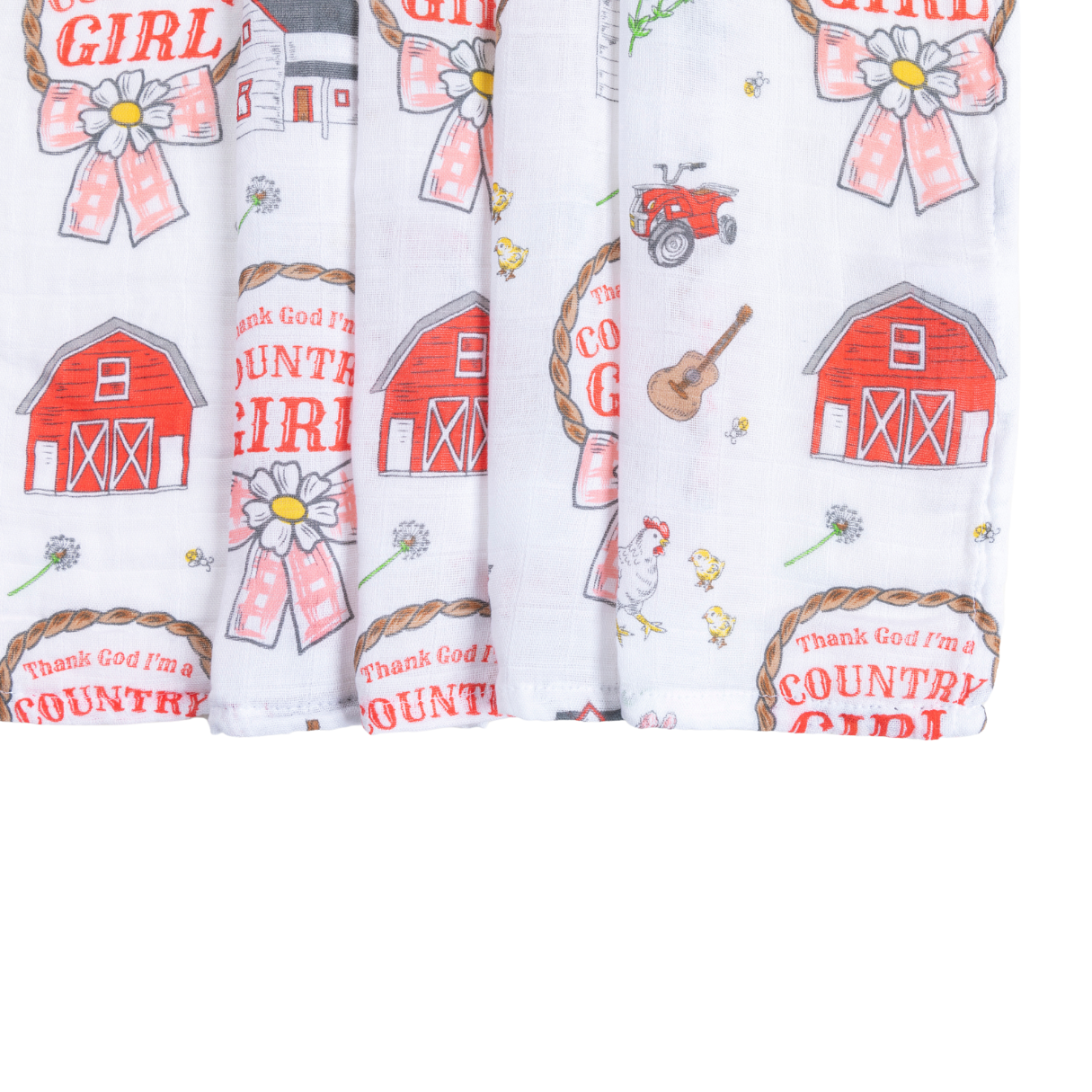 Little Hometown - Wholesale Receiving Blanket - Baby - Country Girl Muslin Swaddle Receiving Blanket3
