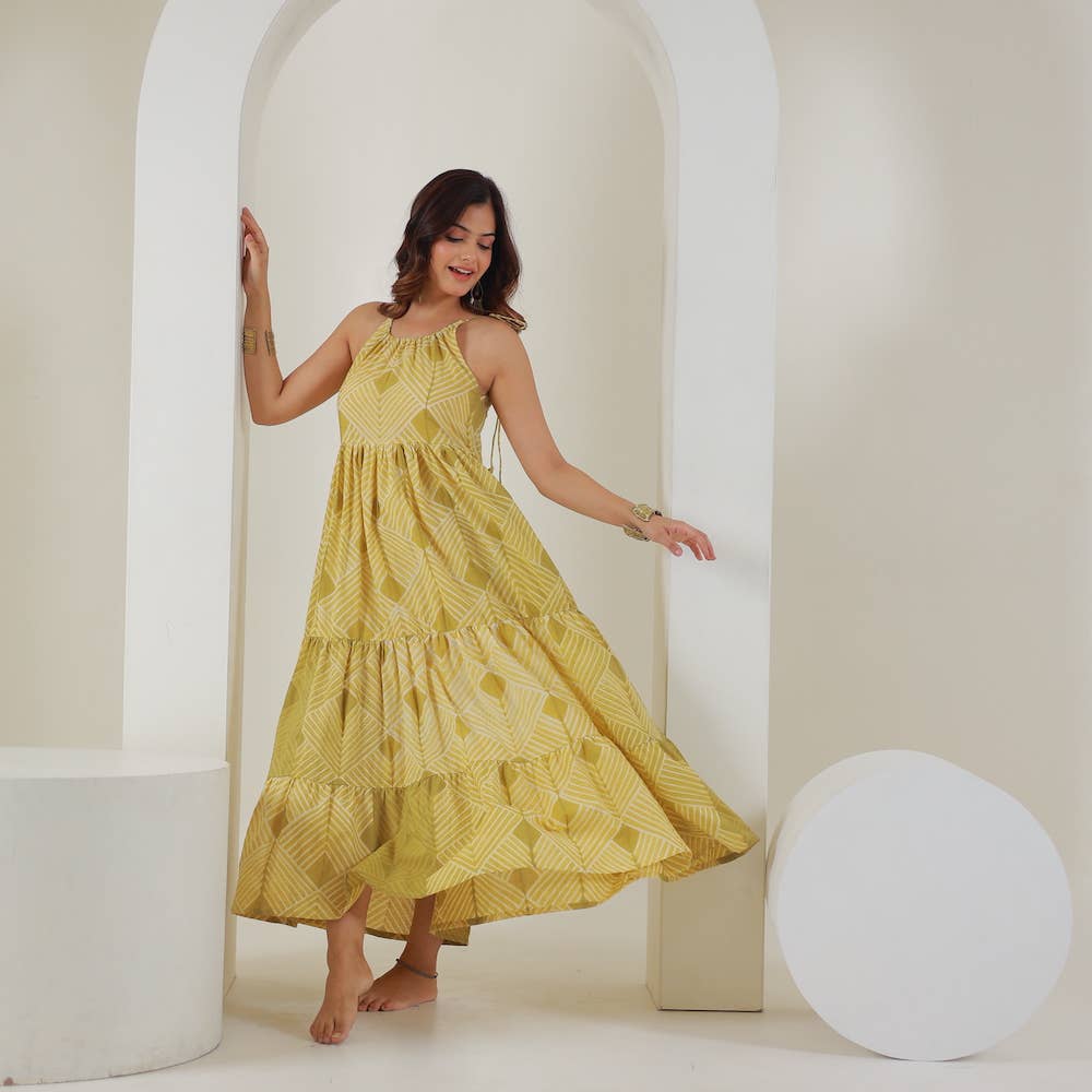 The Fox and The Mermaid - Wholesale Jurk - Dames - Handgeverfde Shibori maxi-jurk (Udvita)17