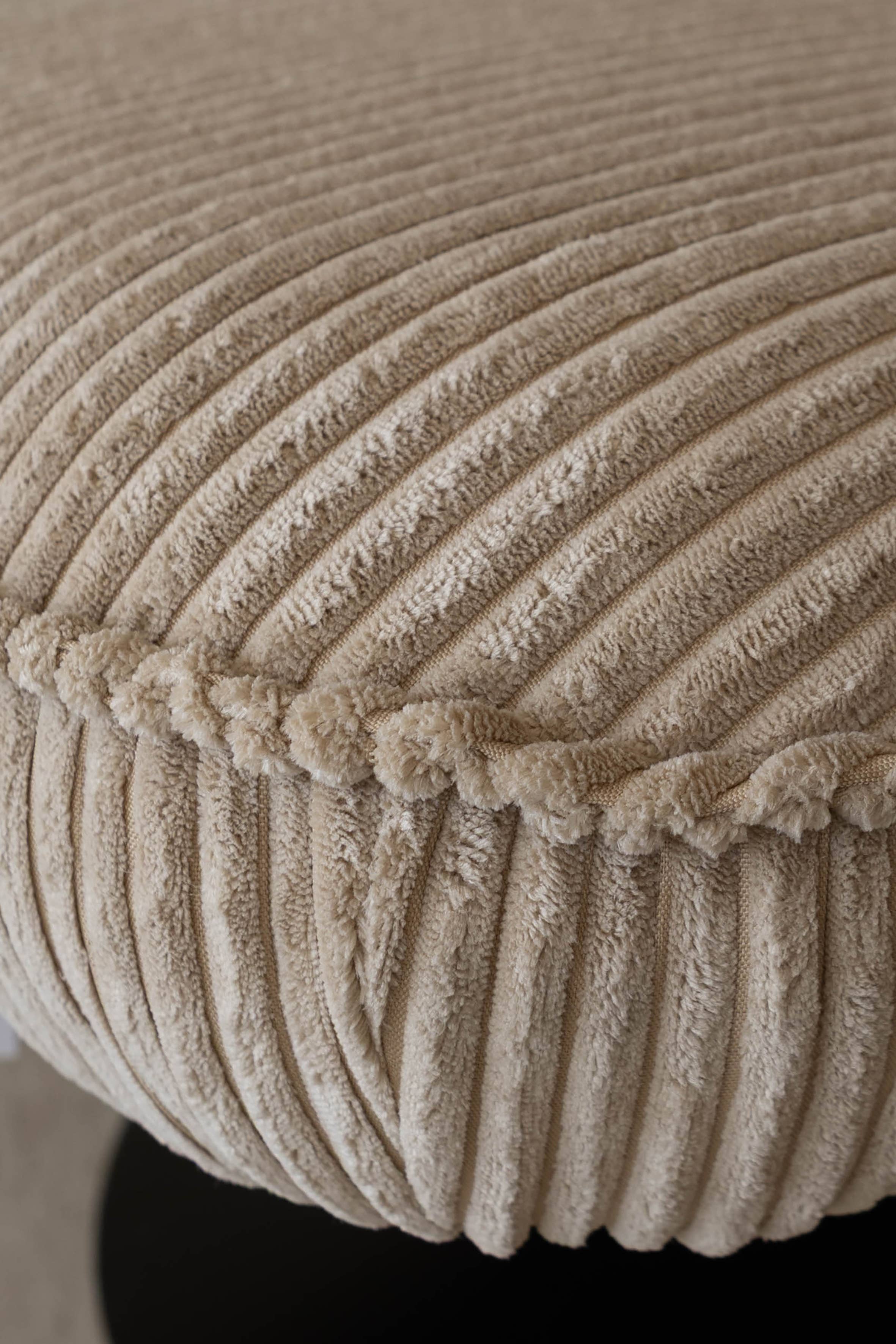 Now's Home - Wholesale Chair - Beige corduroy swivel chair with black base FUNKY2